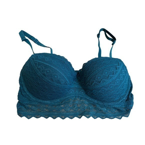 Victoria's Secret Pink Women's M Green Teal Lace Balconette Bra Pullover Stretch